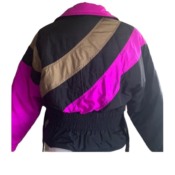 FERA SKI WEAR puffer jacket size 8 black pink snow winter clip - Picture 2 of 16